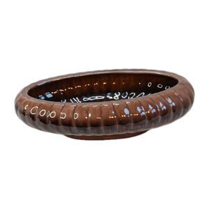Jenkins Ceramics California USA Brown Drip Glaze Oval Planter J-10 12.5 In